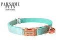 Collar Premium Plata y Verde Menta para Perros y Gatos