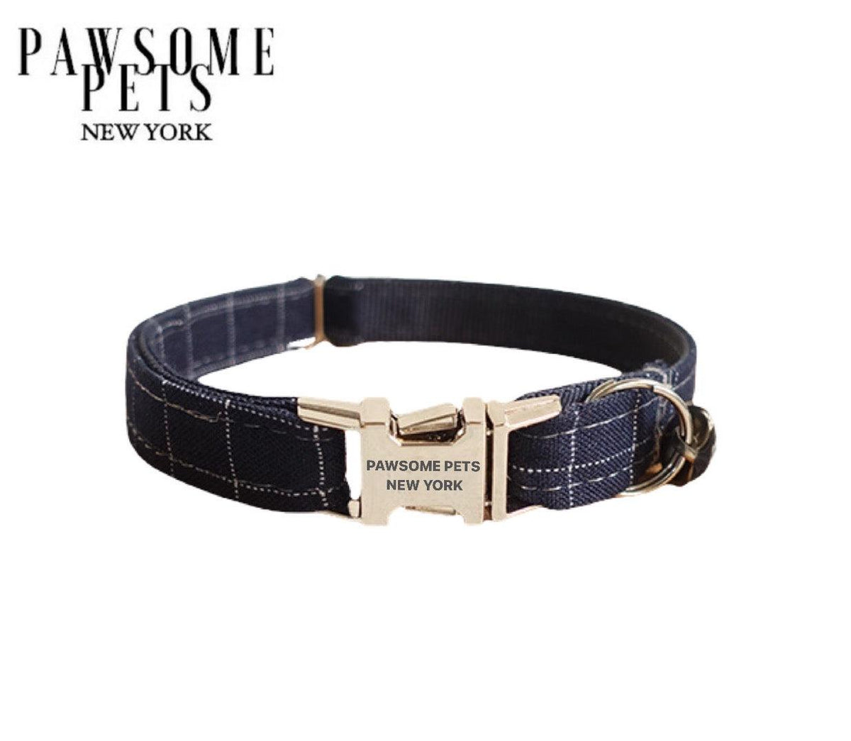 Collar Premium de Rayas Azul Violeta para Perros y Gatos