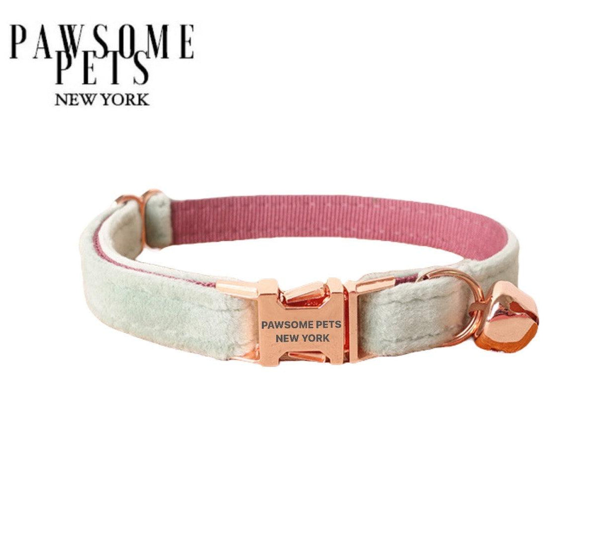 Collar Premium Verde Guisante y Rosa para Perros y Gatos