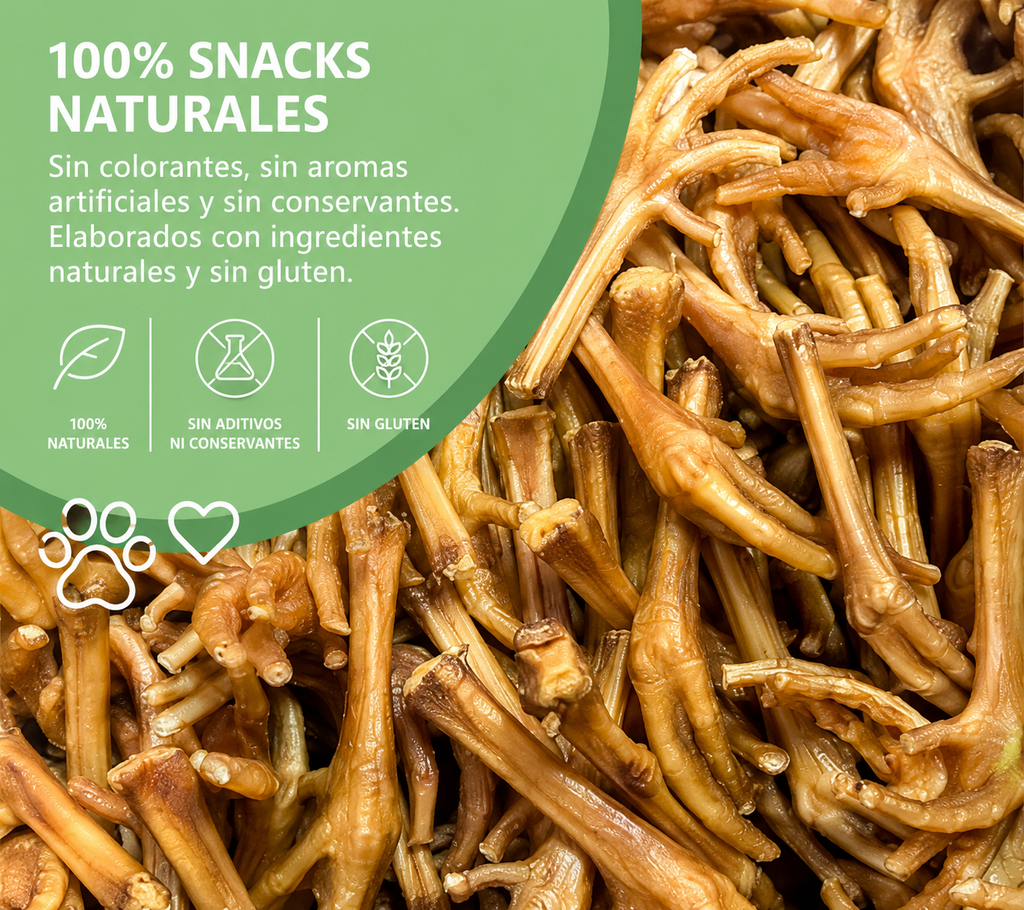 Patitas de Pollo Naturales para Perros | Snack 100% Natural