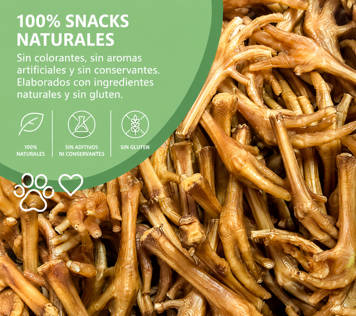 Patitas de Pollo Naturales para Perros | Snack 100% Natural